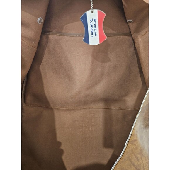 Vintage American Tourister Luggage Garment Suit Bag Brown Travel Carry On - Picture 5 of 7
